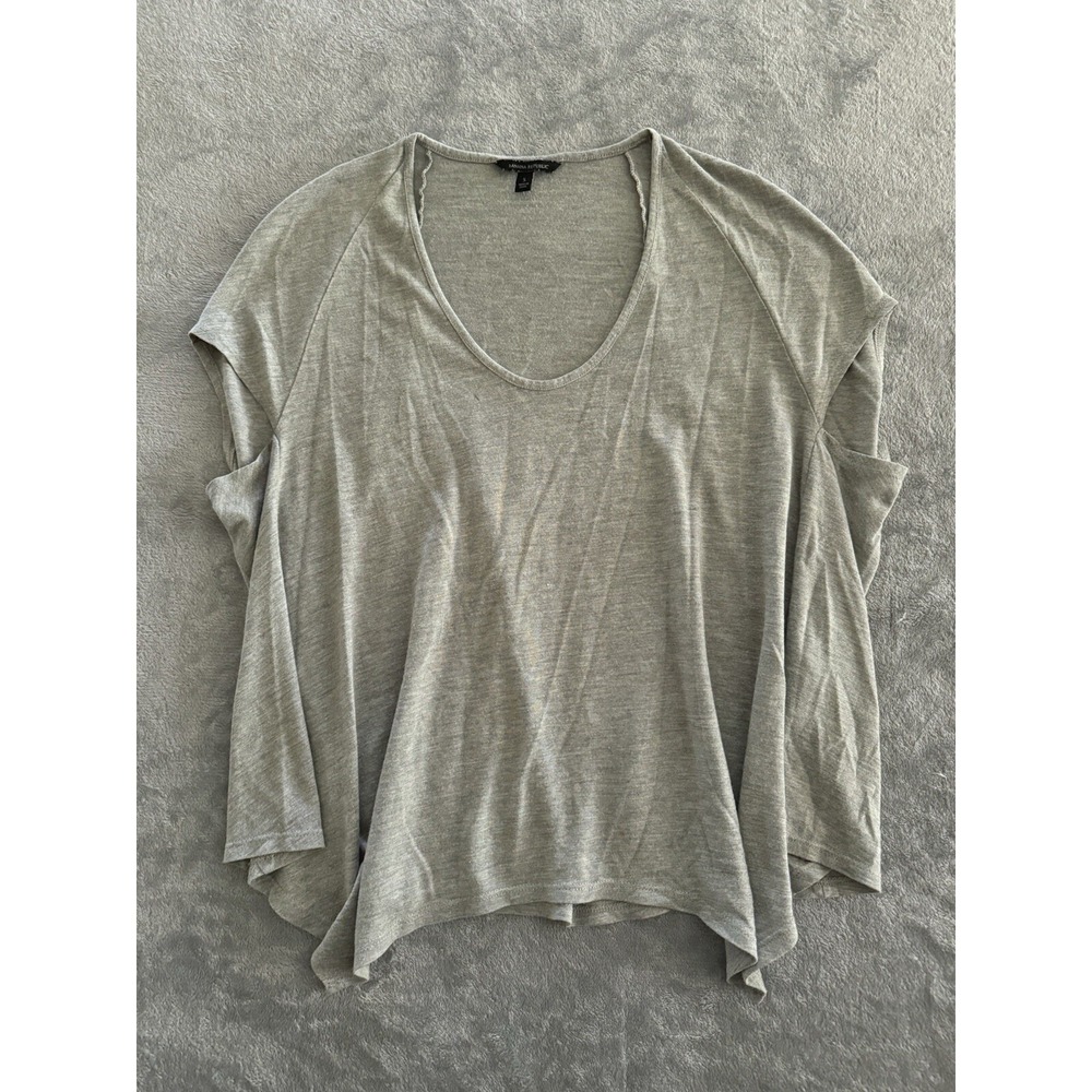 Banana Republic Shirt Top‎ Womens Small Gray Excellent Short Sleeve Scoop Neck